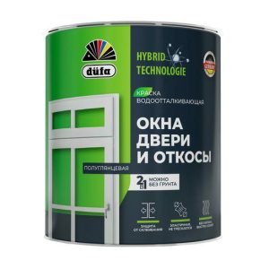 Эмаль для окон, дверей и откосов Dufa База 3 акриловая полуглянцевая 1,75 л