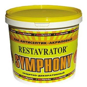 Лак-антисептик Symphony Restavrator шелково-матовый ЕР 9 л