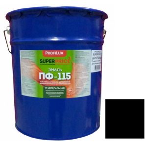 Эмаль Profilux Superprice ПФ-115 черная полуматовая 20 кг