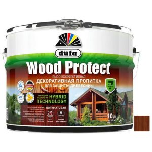 Пропитка декоративная для защиты древесины Dufa Wood Protect махагон 9 л