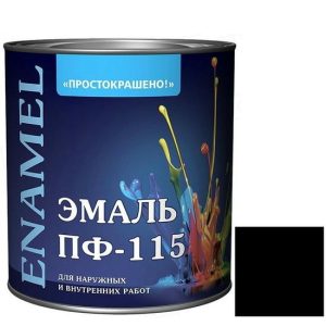 Эмаль Простокрашено ПФ-115 черная глянцевая 2,7 кг