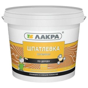 Шпатлевка акриловая по дереву Лакра белая 1,5 кг