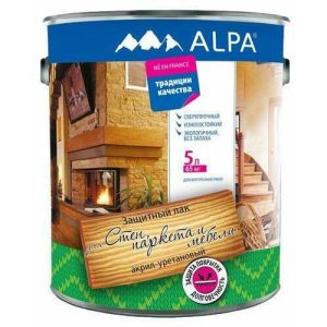 Лак для стен, паркета и мебели ALPA акрил-уретановый полуматовый (5л/5,3кг)