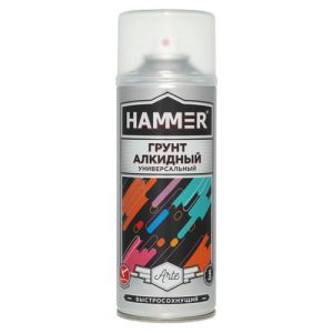Грунт аэрозольный HAMMER универсальный алкидный 520мл белый