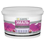 Эмаль акриловая Лакра для радиаторов белая глянцевая 2,4 кг