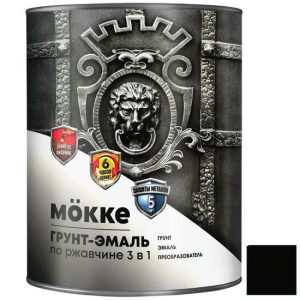 Грунт-эмаль алкидно-уретановая Mokke 00980 3 в 1 черная 0,9 кг