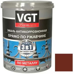 Эмаль антикоррозионная по металлу VGT ВД-АК-1179 Профи 3 в 1 бордовая 2,5 кг