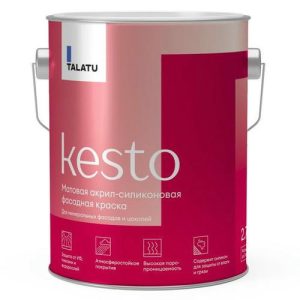 Краска акрил-силиконовая TALATU Kesto База А фасадная 2,7 л белая