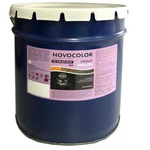 Грунт-эмаль 3 в 1 Novocolor белая глянцевая 20 кг
