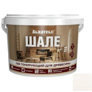 Лак акриловый для древесины Акватекс Шале белый 9 кг