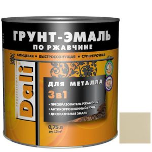 Грунт-эмаль по ржавчине Dali 3 в 1 гладкая RAL 1014 слоновая кость 0,75 л