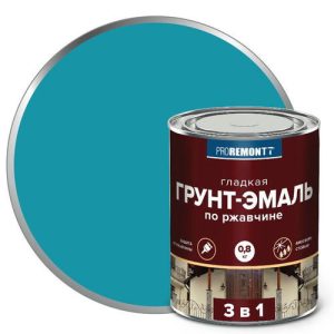 Грунт-эмаль алкидная PROREMONTT 3в1 по ржавчине 0,8 кг голубая