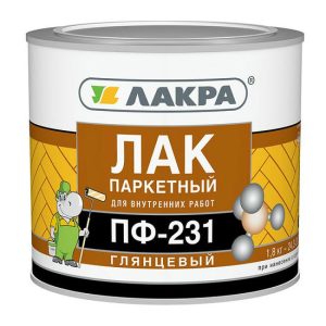 Лак алкидный Лакра ПФ-231 паркетный глянцевый 1,8 кг