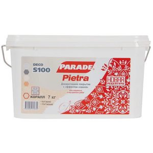 Покрытие декоративное PARADE S100 Pietra 7кг кварц