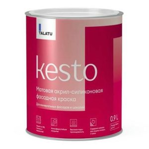 Краска акрил-силиконовая TALATU Kesto База А фасадная 0,9 л белая