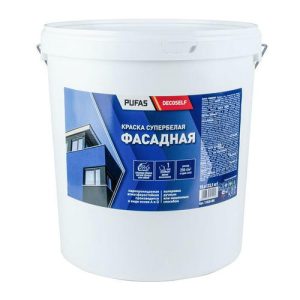 Краска фасадная Pufas Decoself основа A белая морозостойкая (22,5 кг)