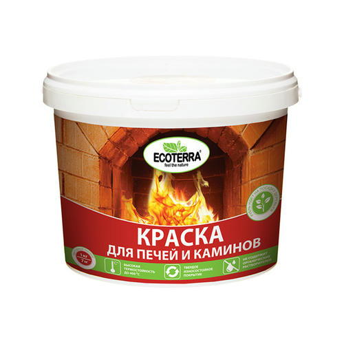 Краска для печей ECOTERRA,2.5кг, цвет: красно-коричневая