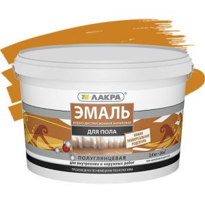 Эмаль акриловая Лакра для пола золотисто-коричневая 2,4 кг