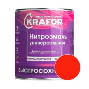 Эмаль KRAFOR НЦ-132 Красный 1,7 кг