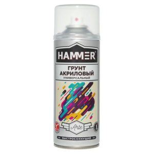 Грунт аэрозольный HAMMER универсальный акриловый 520мл черный