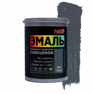 Эмаль акриловая Palizh (глянцевая серый графит; RAL 7024), 1 кг