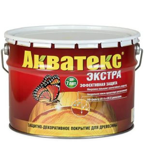 Покрытие алкидное защитно-декоративное для древесины Акватекс Экстра полуглянцевое бесцветное 9 л