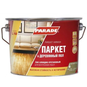 Лак алкидно-уретановый Parade Classic L10 Паркет & Деревянный пол паркетный полуматовый 2,5 л