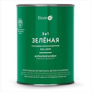 Грунт-эмаль Elcon 3 в 1 глянцевая зелёная RAL 6029 0,8 кг
