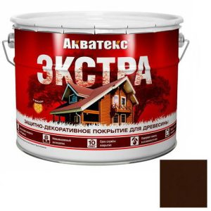 Покрытие алкидное защитно-декоративное для древесины Акватекс Экстра полуглянцевое Орех 9 л