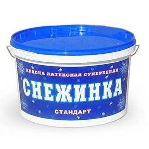 Краска ВД СНЕЖИНКА 14 кг латексная стандарт супербелая для стен и потолков БС-10