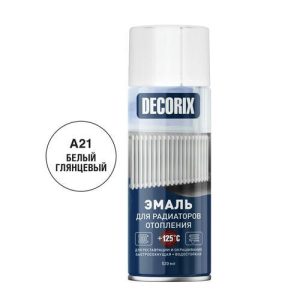 Краска аэрозольная для радиаторов белая глянцевая DECORIX 520 мл