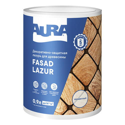 Средство деревозащитное Aura Fasad Lazur бесцветная 0,9л