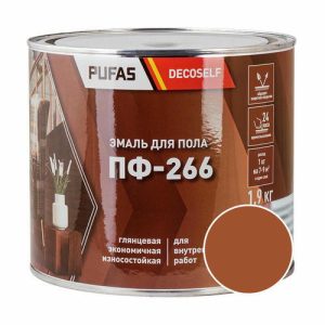 Эмаль для пола Pufas Decoself ПФ-266 жёлто-коричневая (1,9 кг)