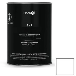 Грунт-эмаль по ржавчине Elcon 3 в 1 матовая RAL 9003 белая 0,8 кг