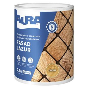 Средство деревозащитное Aura Fasad Lazur сосна 2,5л