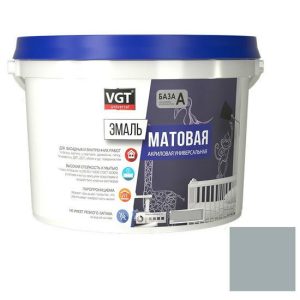 Эмаль универсальная VGT матовая серая RAL 7001 2,5 кг