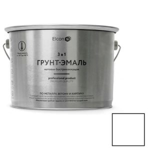 Грунт-эмаль по ржавчине Elcon 3 в 1 матовая RAL 9003 белая 2 кг