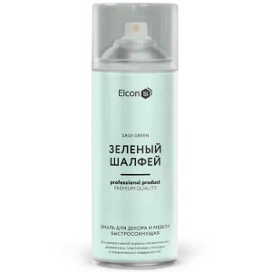 Эмаль аэрозоль для декора и мебели Elcon быстросохнущая зеленый шалфей 520 мл