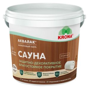 Лак акриловый АКВАЛАК для саун и бани бесцветный 0,9л