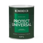 Эмаль универсальная KOMANDOR Protect Universal база А 0,9 л полуматовая белая