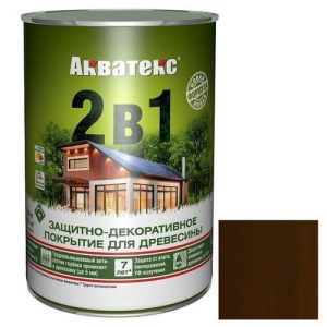 Покрытие алкидное защитно-декоративное для древесины Акватекс 2 в 1 полуматовое Махагон 0,8 л