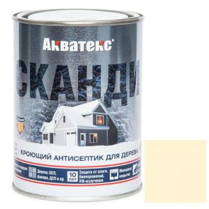 Антисептик акриловый кроющий для дерева Акватекс Сканди полуматовый Топленое молоко 0,75 л
