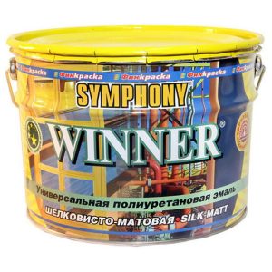 Эмаль полиуретановая антикоррозионная Symphony Winner С шелковисто-матовая 9 л