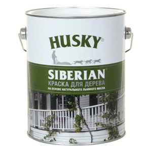 Краска фасадная HUSKY SIBERIAN для дерева база А 2,7л белая