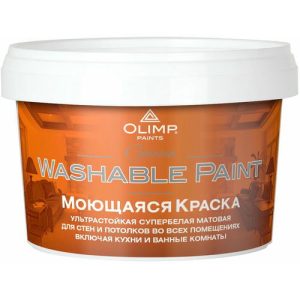 Краска моющаяся OLIMP Gamma матовая белая (450мл)