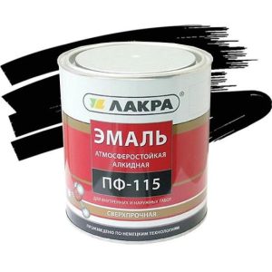 Эмаль Лакра ПФ-115 черная 1,9 кг