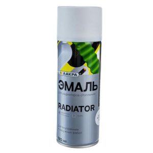 Эмаль аэрозольная для радиаторов отопления Лакра Radiator белая матовая 1007 520 мл