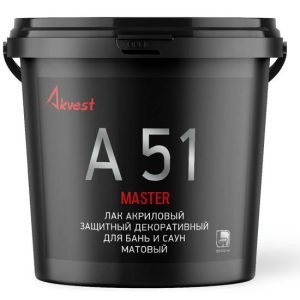 Лак акриловый Аквест-51 для бань и саун матовый бесцветный 10 кг