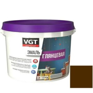 Эмаль универсальная VGT глянцевая Ral 8011 коричневая 1 кг