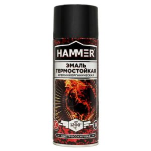 Эмаль аэрозольная термостойкая HAMMER 520мл серебристая